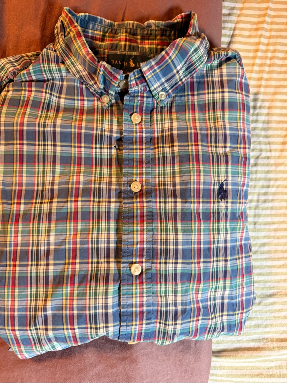 Ralph Lauren Teen Blue Plaid Button-Down Shirt